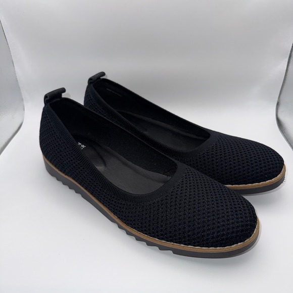Eileen Fisher Shoes - Eileen Fisher Black Knit Ballet Flats Womens 9 Slip On Quiet Luxury Office Work